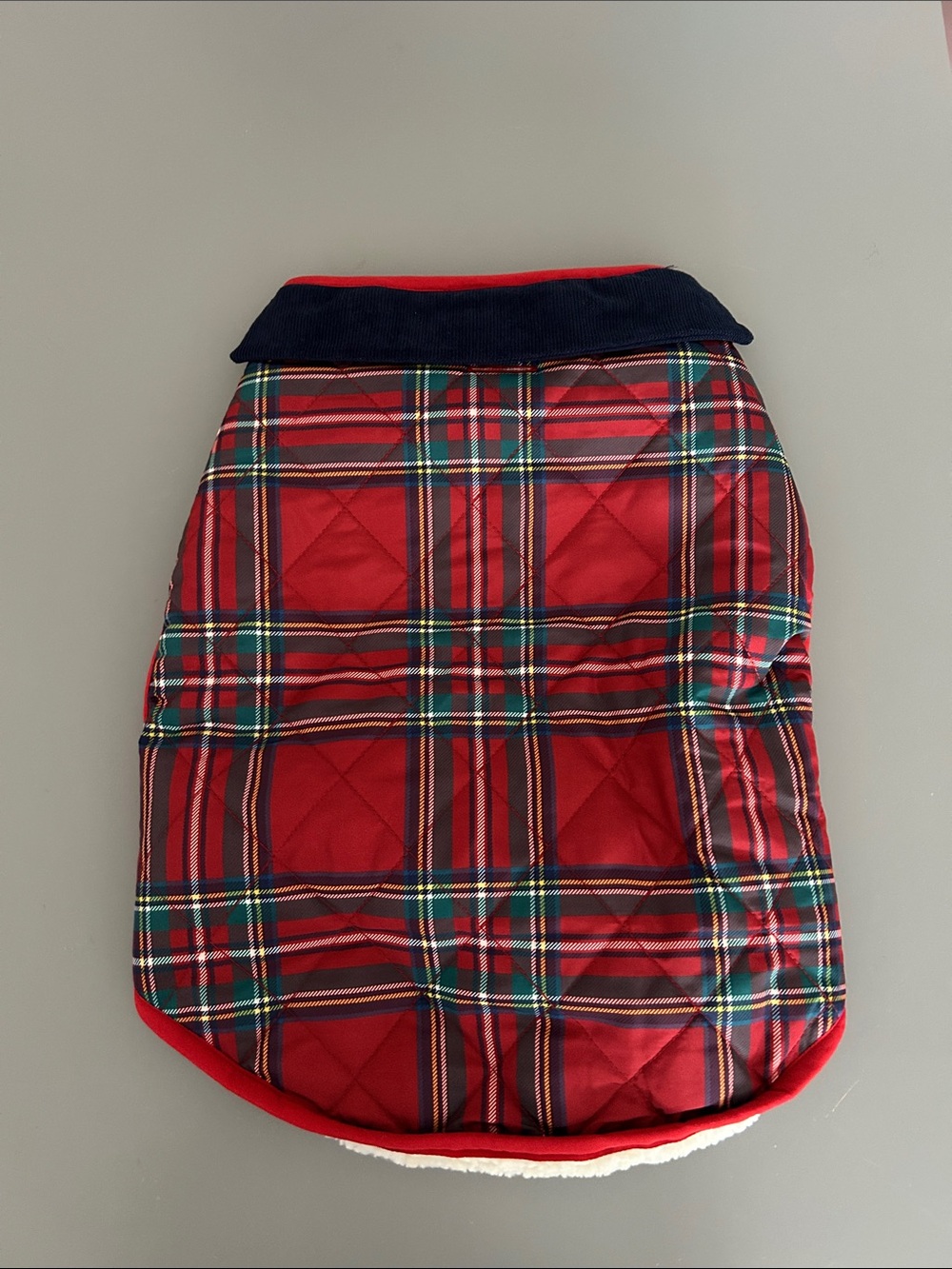 Mark & Graham plaid Sherpa dog jacket